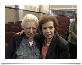 Barbara Stunz and Raqui in the auditorium after the screening